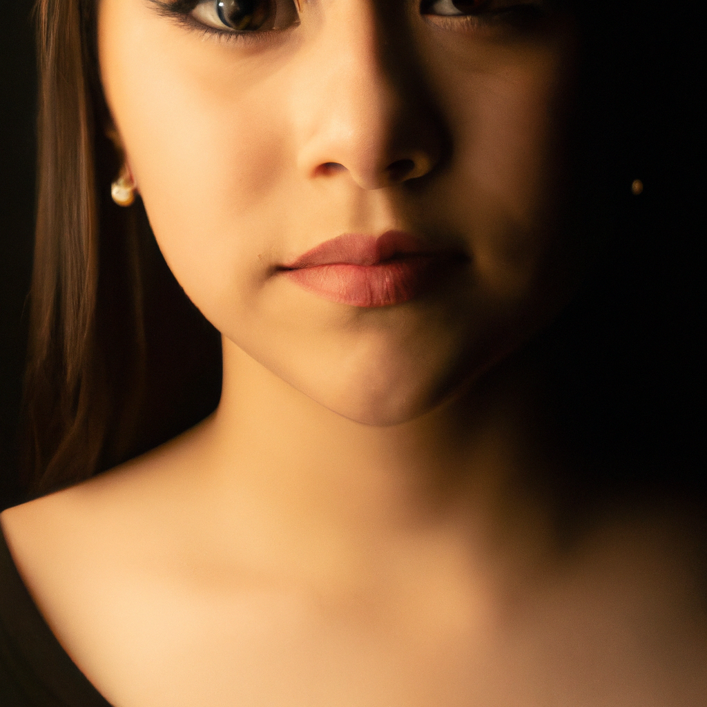 Retrato editorial minimalista en estudio de luz suave en Santiago