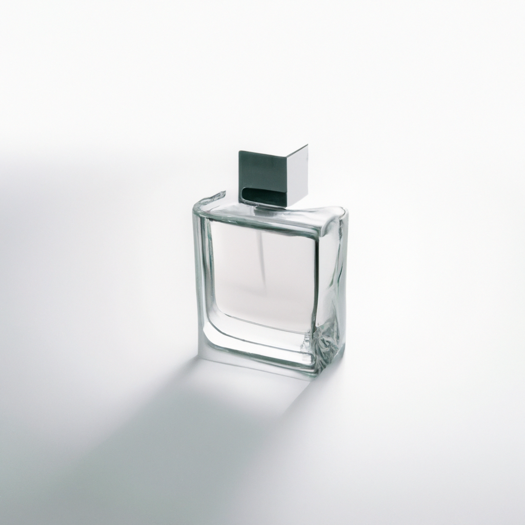 Producto perfumería en fondo blanco