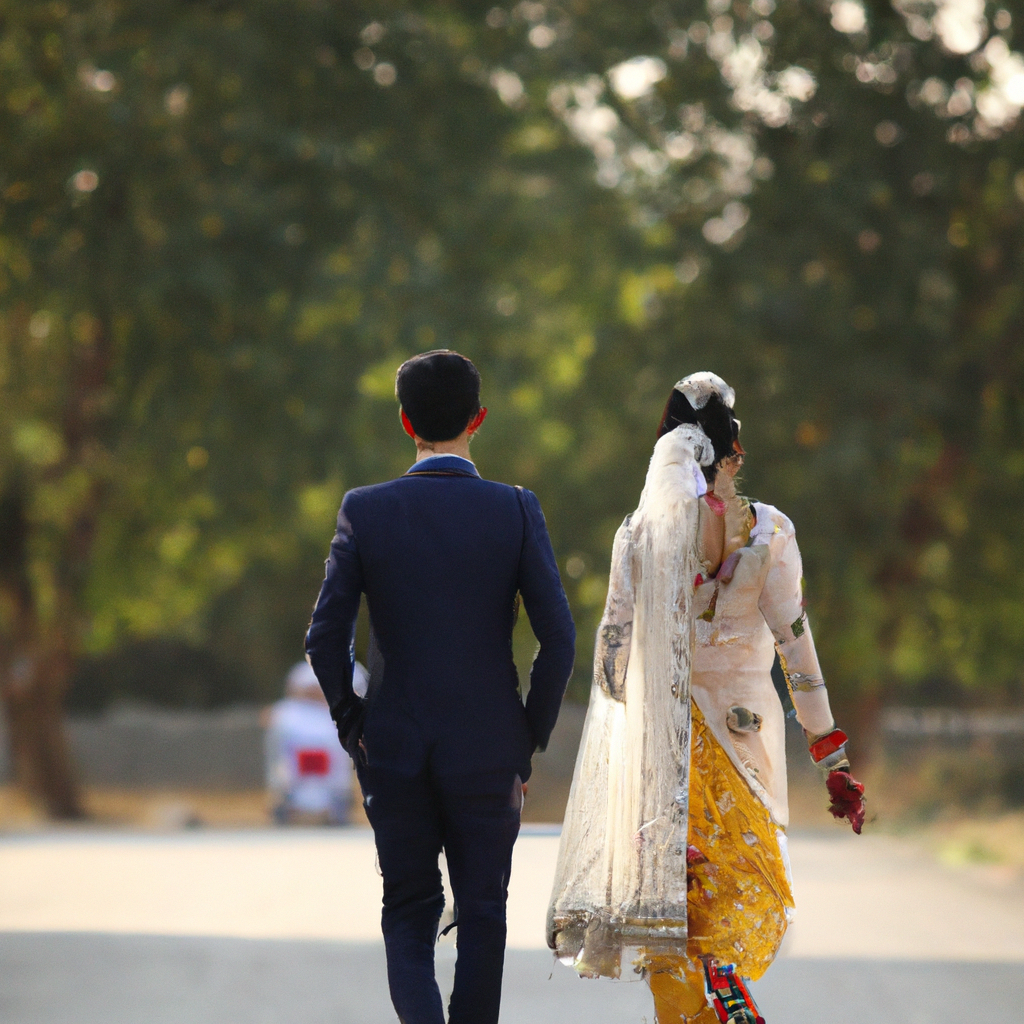 Pareja de boda en encuadre elegante